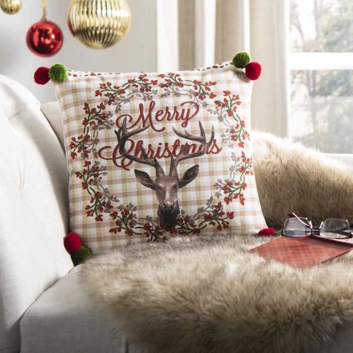 Christmas pillow holiday throw walmart merry decorative red