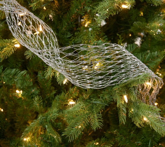 Christmas tree with mesh decor