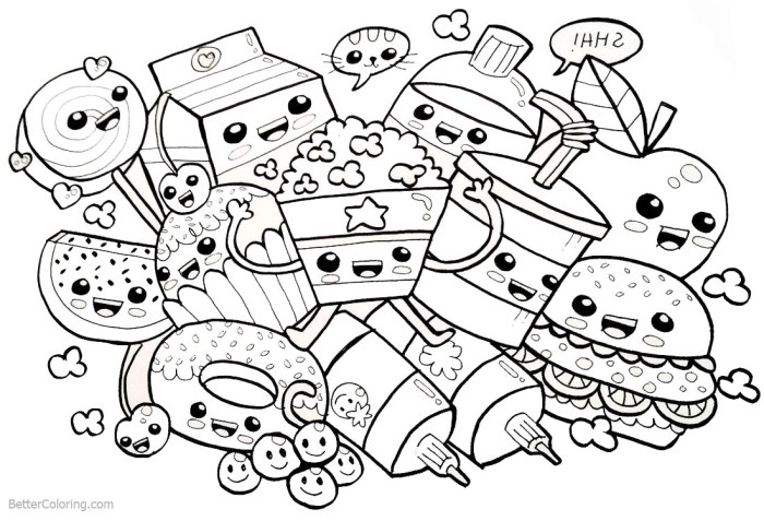 Printable food coloring pages