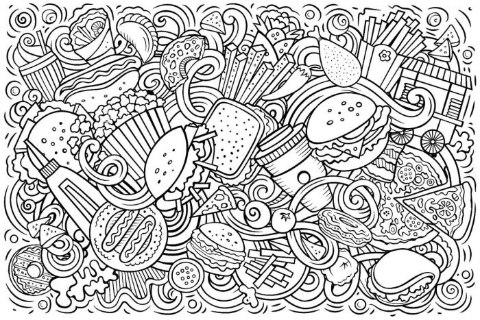 Printable food coloring pages