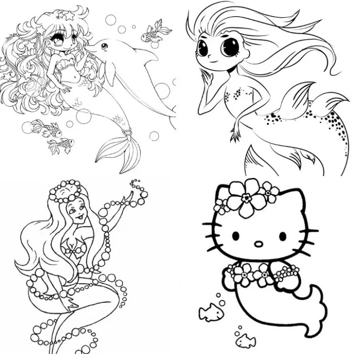 Animal mermaid coloring pages