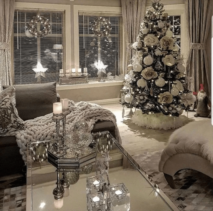 All white christmas decor