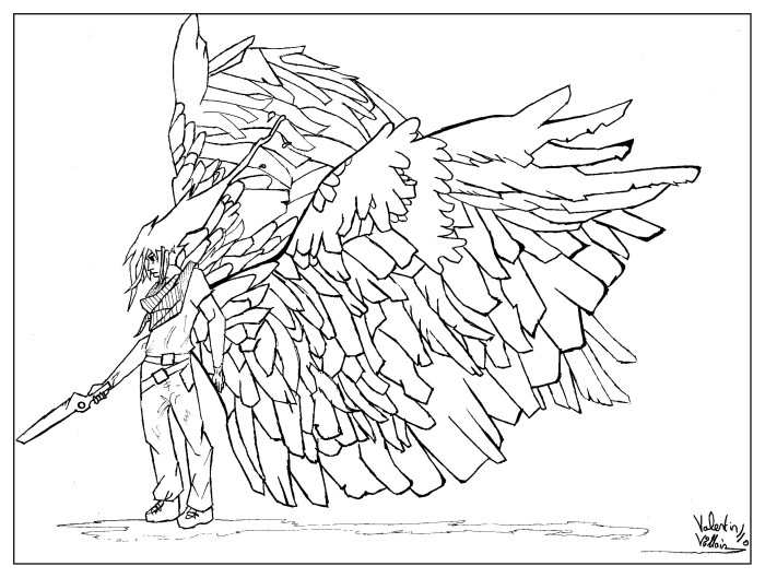 Angle anime coloring pages