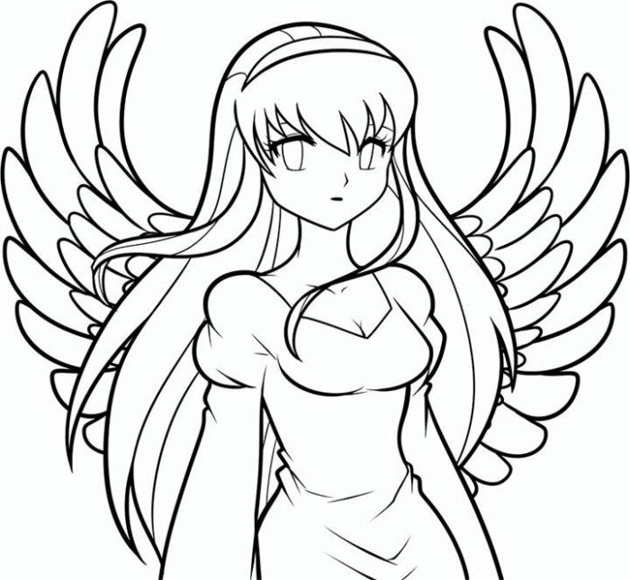 Angle anime coloring pages