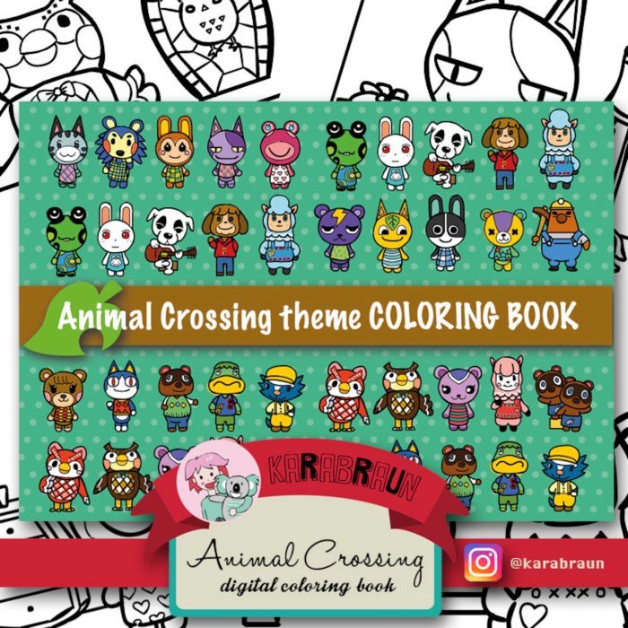 Coloring book animal crossing