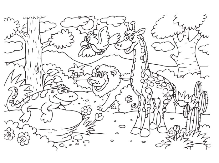 Coloring pages of forest animals