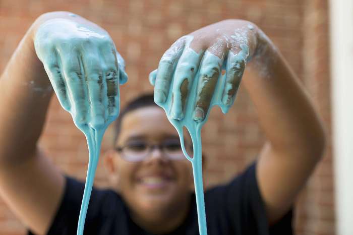 Food coloring in slime