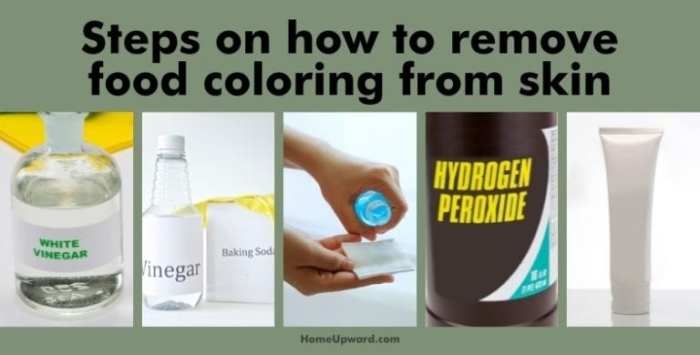 How to remove food coloring from skin