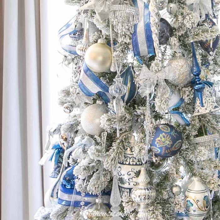 Blue and silver christmas decor